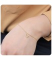 Gold Plated Snowflake Silver Bracelet BRS-193-GP